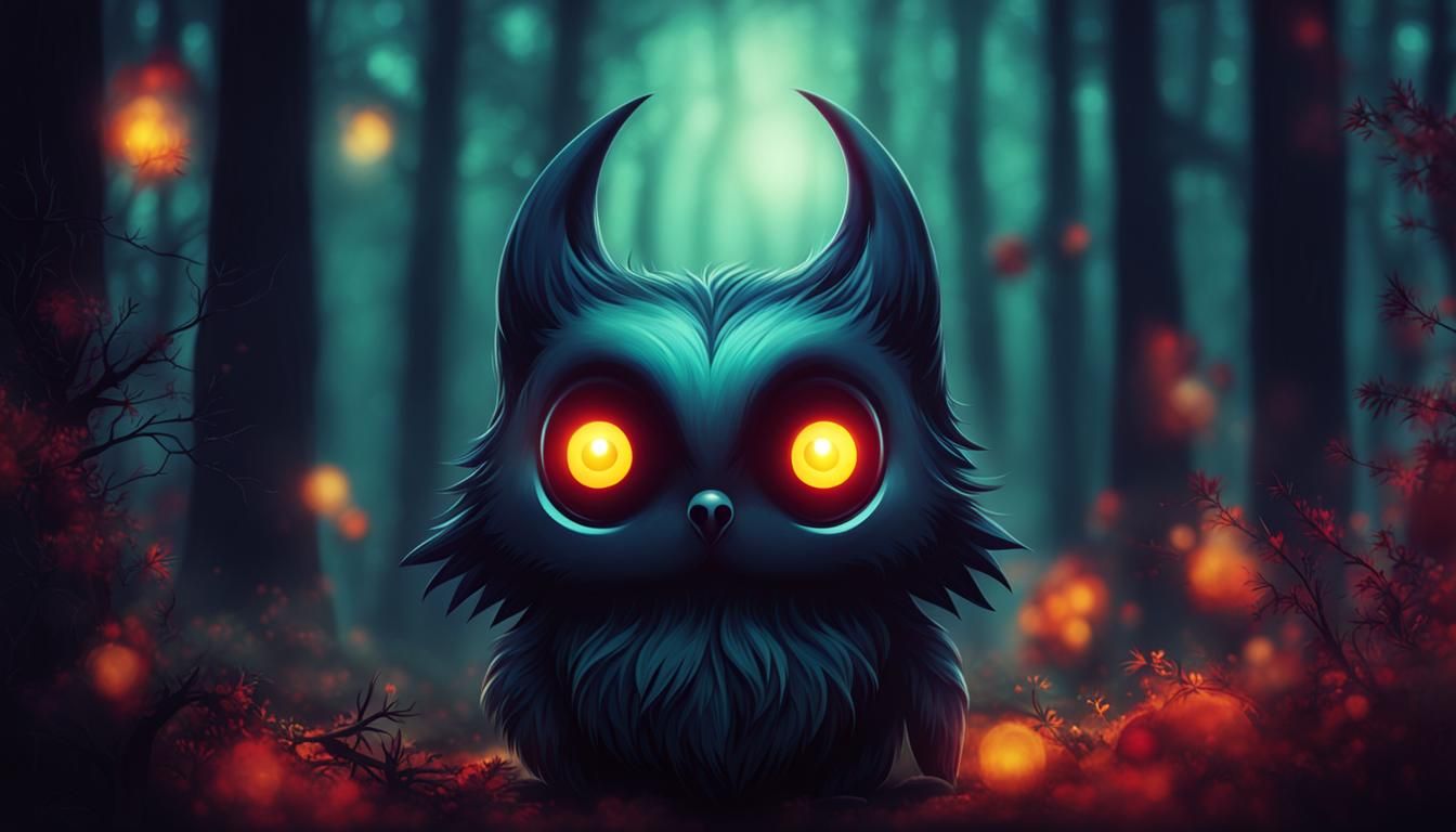 Cute Spooky Cryptid in Sinister Colors