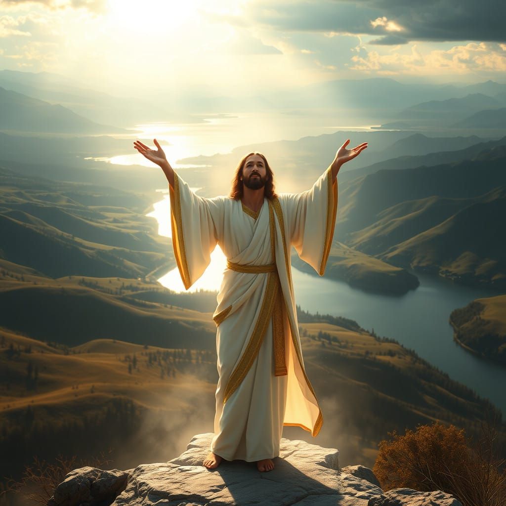 Christ Proclaims Divine Authority in Ethereal Realm