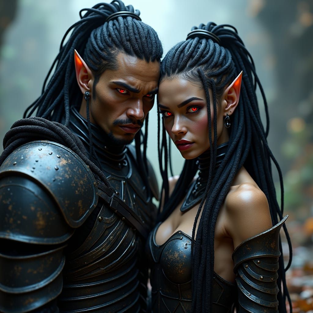 Vampire Couple Ready for War in Dark Fantasy Style
