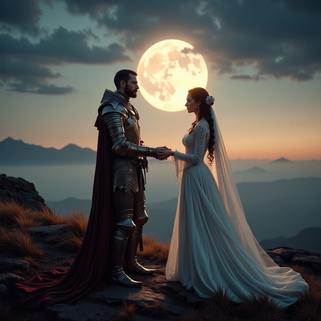 Ethereal Knight and Lady in Dusklit Vows