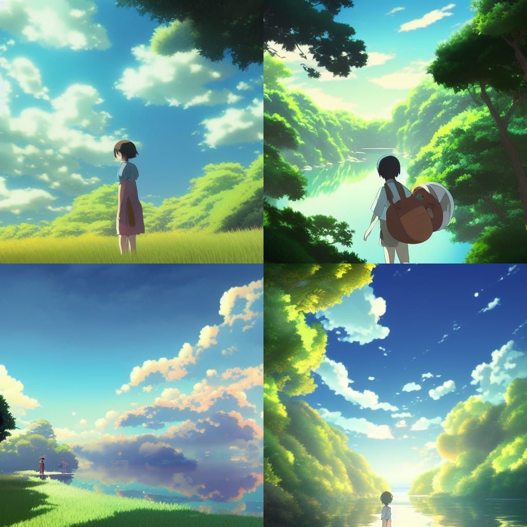 Anime Key Visual Inspired by Studio Ghibli