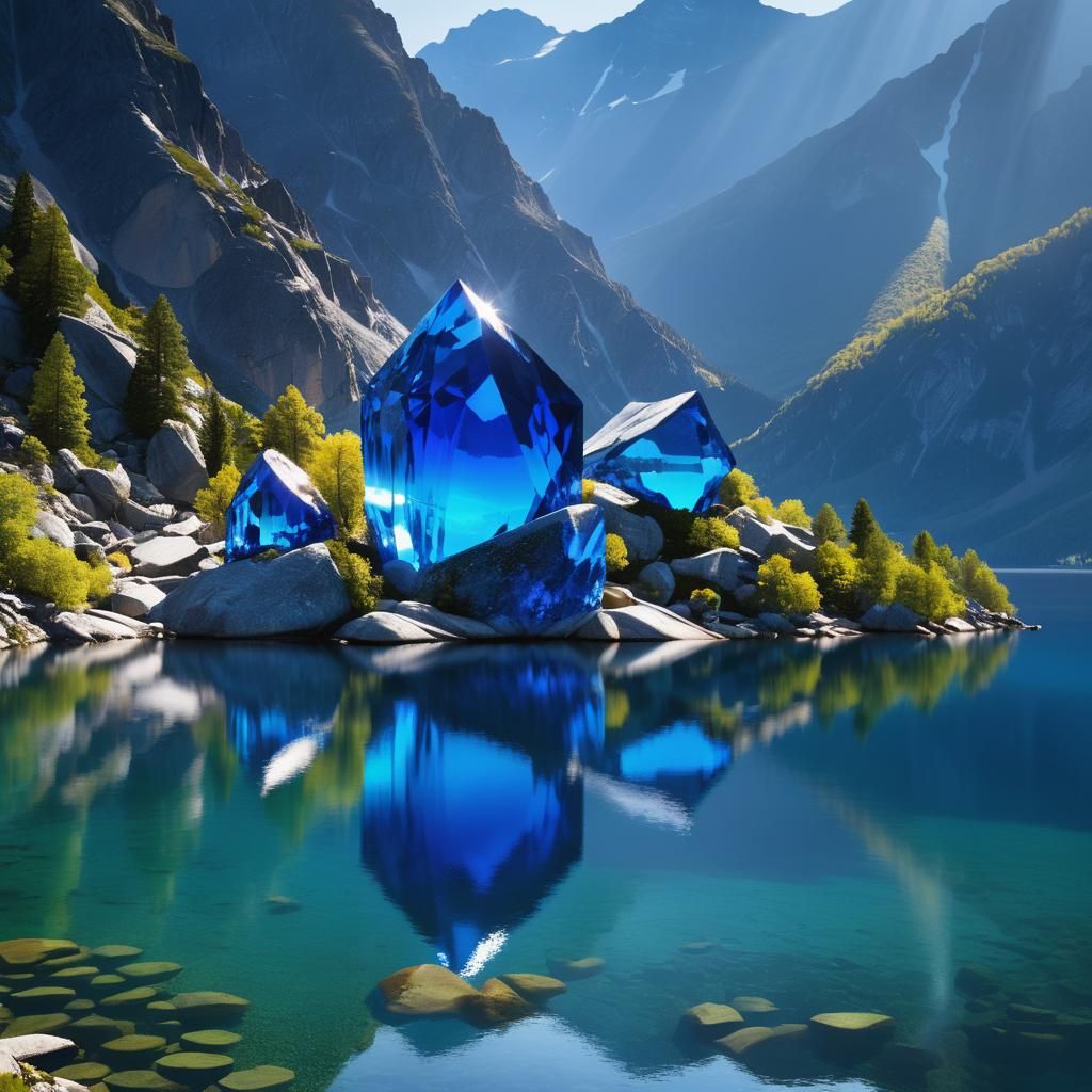 Sapphire Lake Landscape with Mountains
