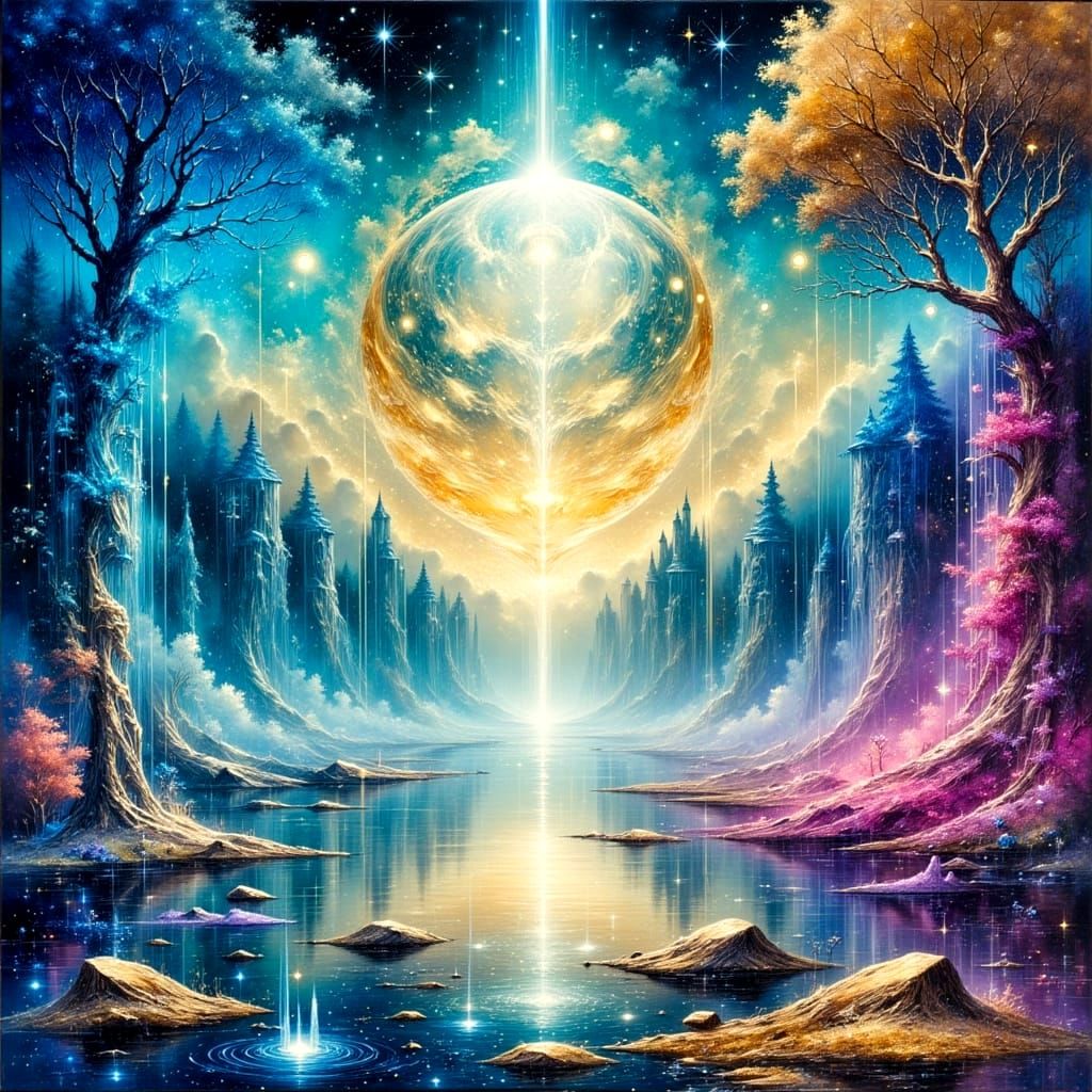 Surreal Triptych of Dreamlike Ethereal Worlds