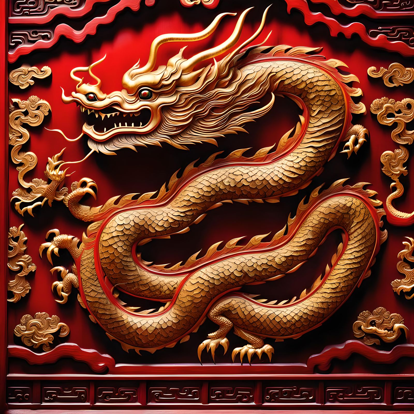 Detailed Chinese Wood Carving Art