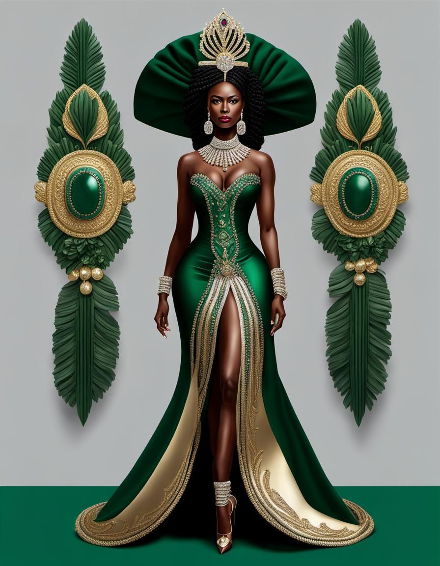 Colombian Beauty in Hyperrealistic Military Dress