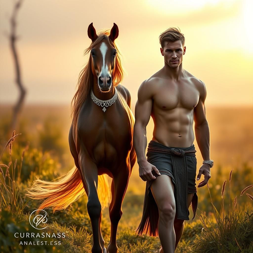 Romantic Centaurs in Forest Clearing Photograph