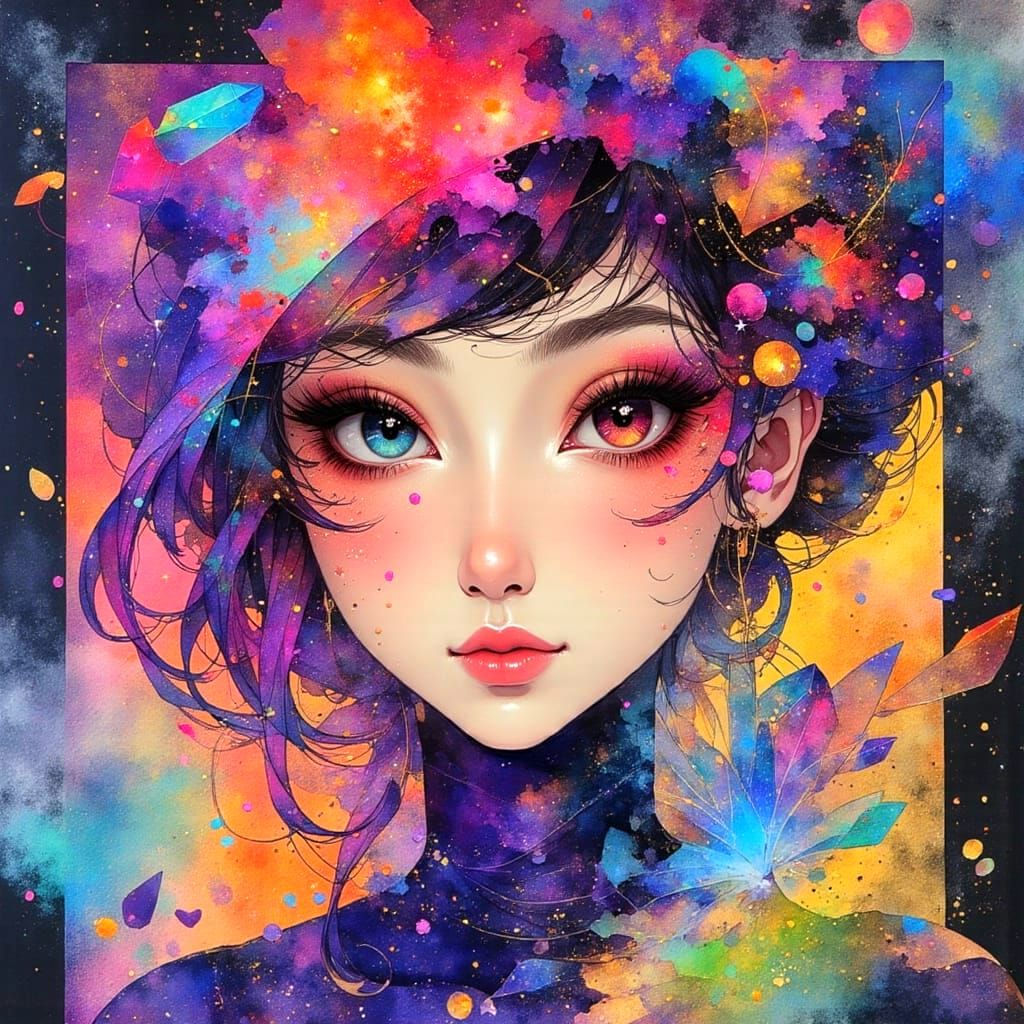 Ethereal Cityscape with Vibrant Colors and Surreal Details