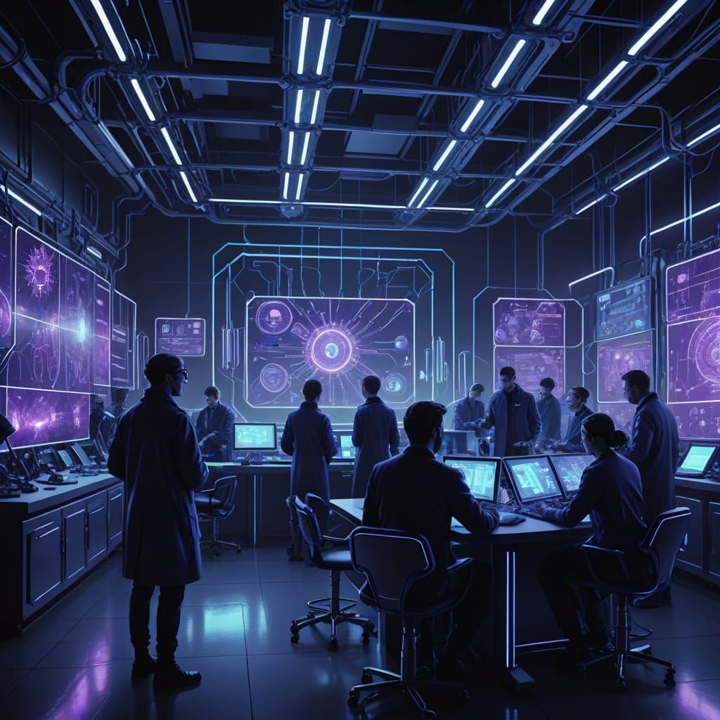 Futuristic Sci-Fi Lab Concept Art in 4K