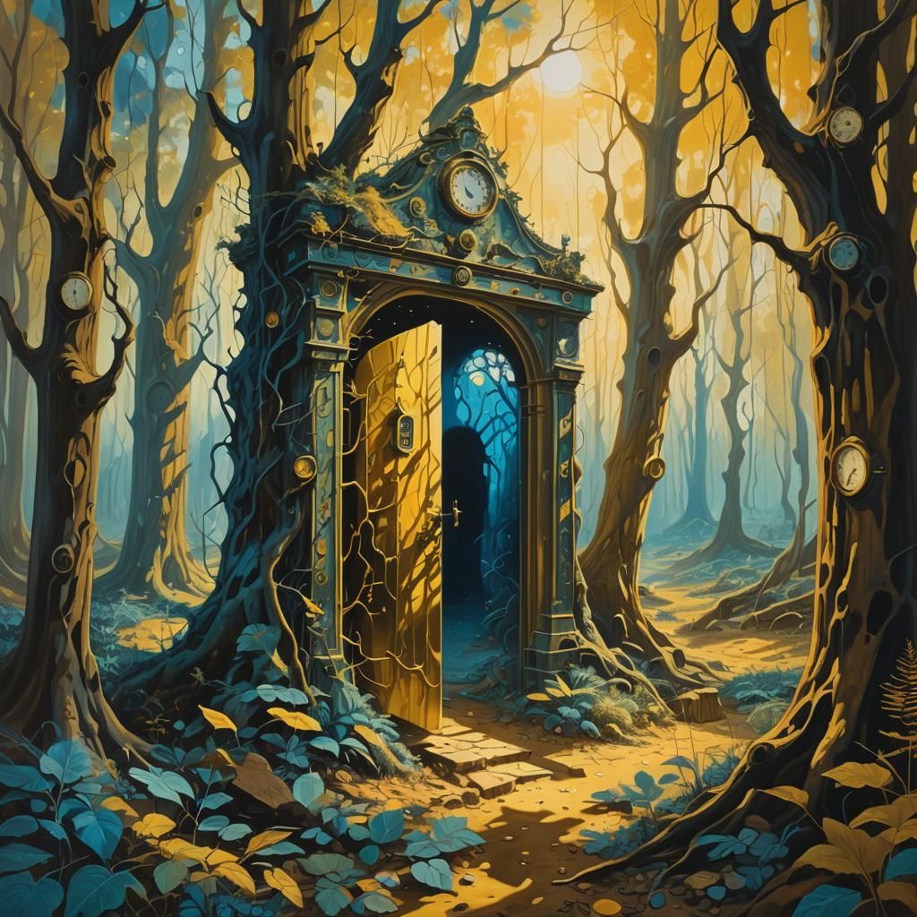 Surrealist Forest Doorway in Style of Salvador Dali