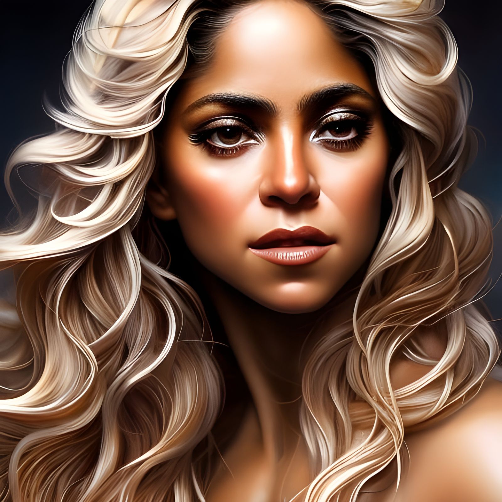 Shakira Salt Portrait in Hyperdetailed Style