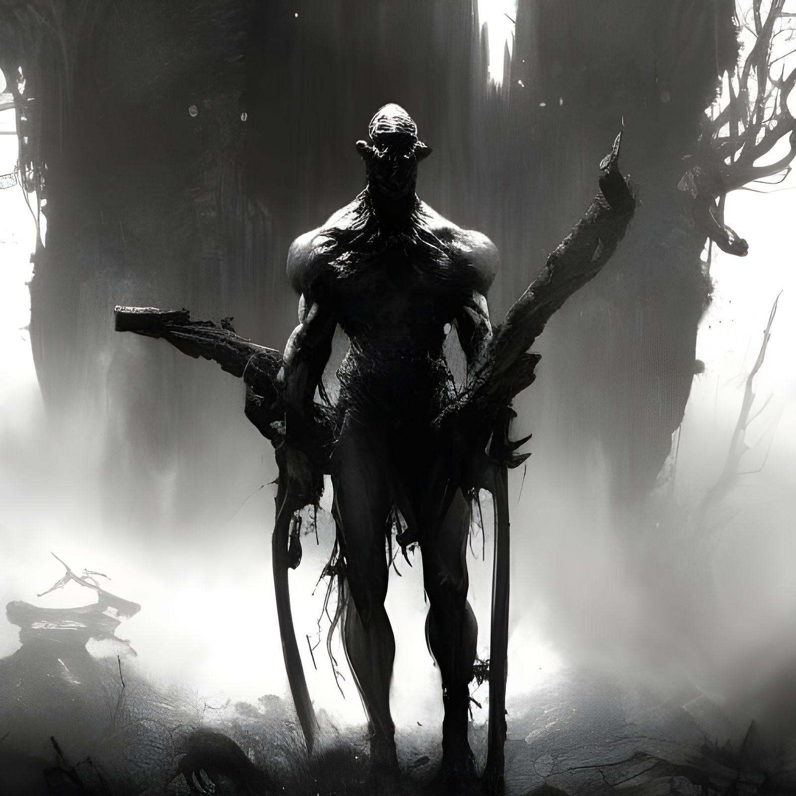 Mysterious Dark Fantasy Figures in Hyper-Detailed Style