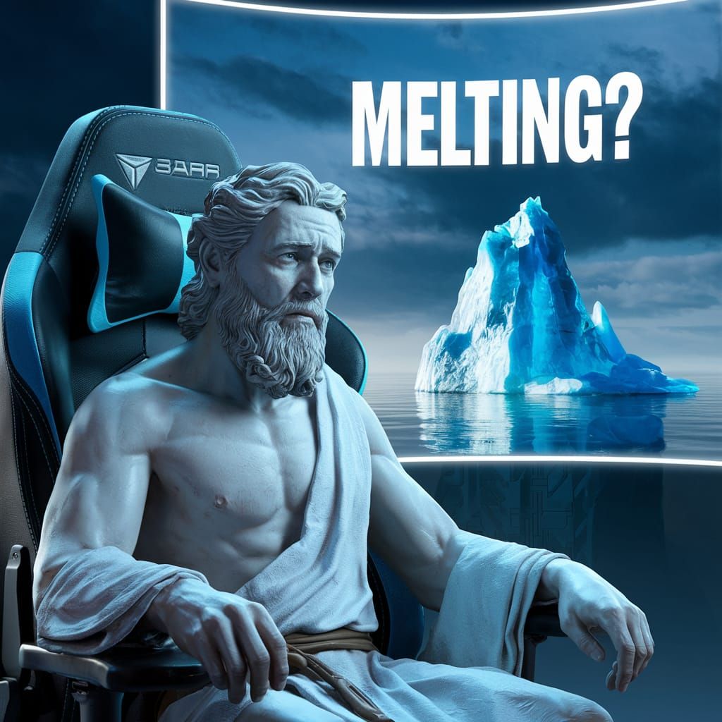 Disappointed God Reacts to Melting Iceberg