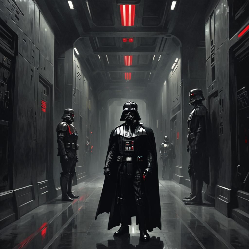 Darth Vader in Dark Sci-Fi Illustration