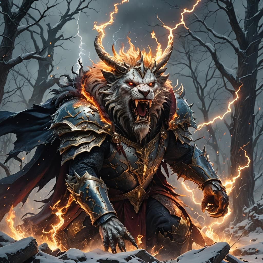 Epic Battle: King vs Vampire in Winter Storm