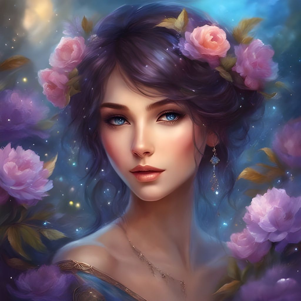 Portrait of Tatar Girl in Flower Garden