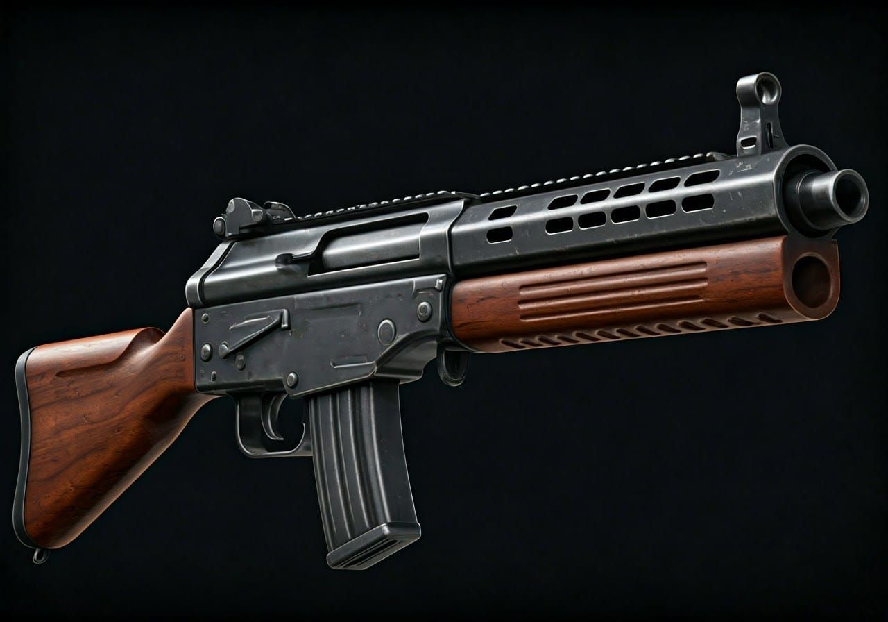 M21 Folding Stock Assault Rifle in Comic Style