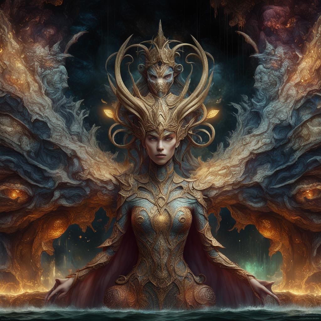 Detailed Matte Painting of a Nude Woman