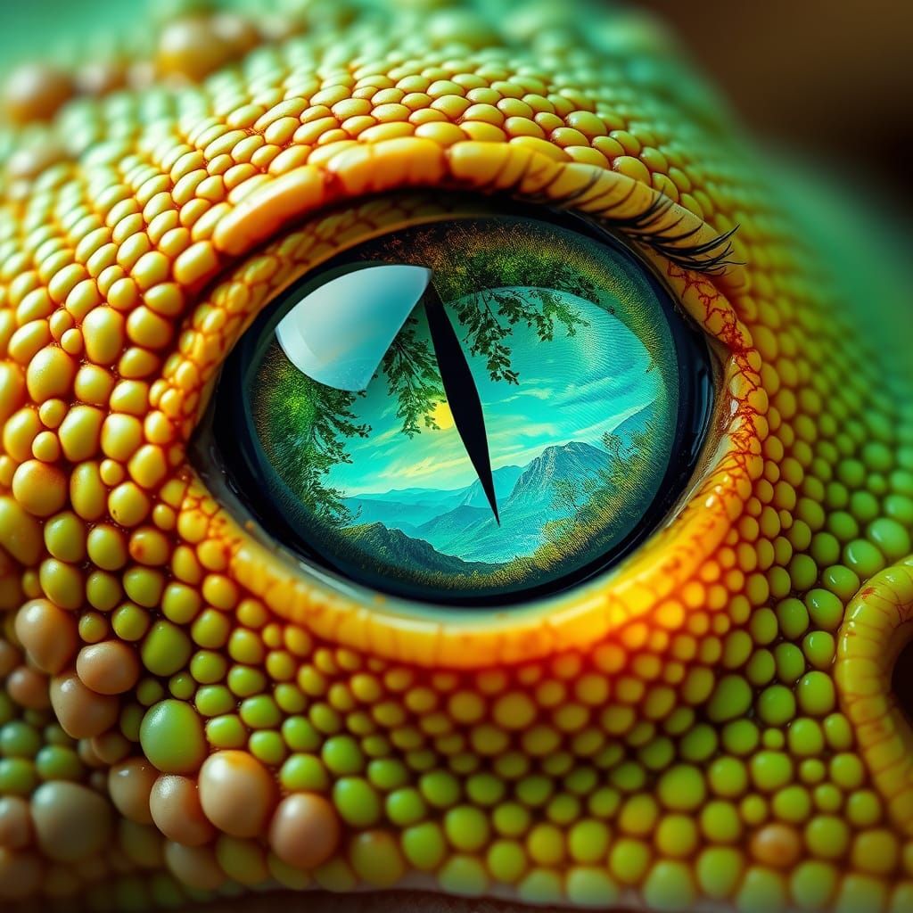 Ethereal Landscape Reflects in an Enchanted Eye