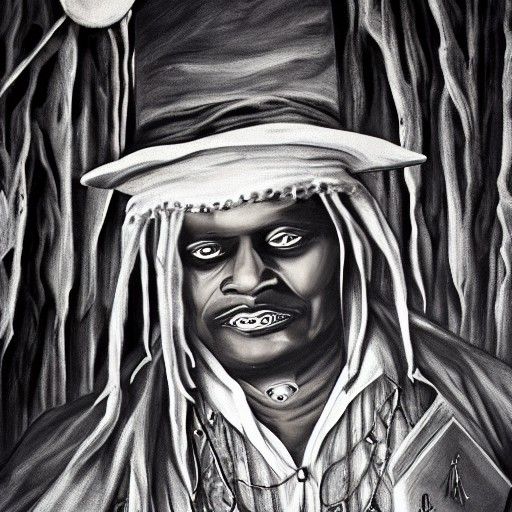 Papa Legba at the Crossroads: Detailed Matte Painting