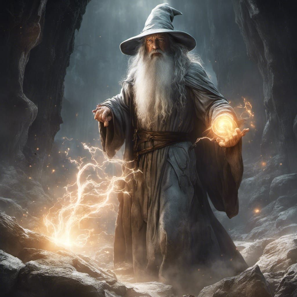 Gandalf Wizard in Dark Fantasy Style