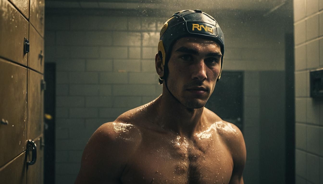 Water Polo Player: Moody, Cinematic Locker Room Close-Up