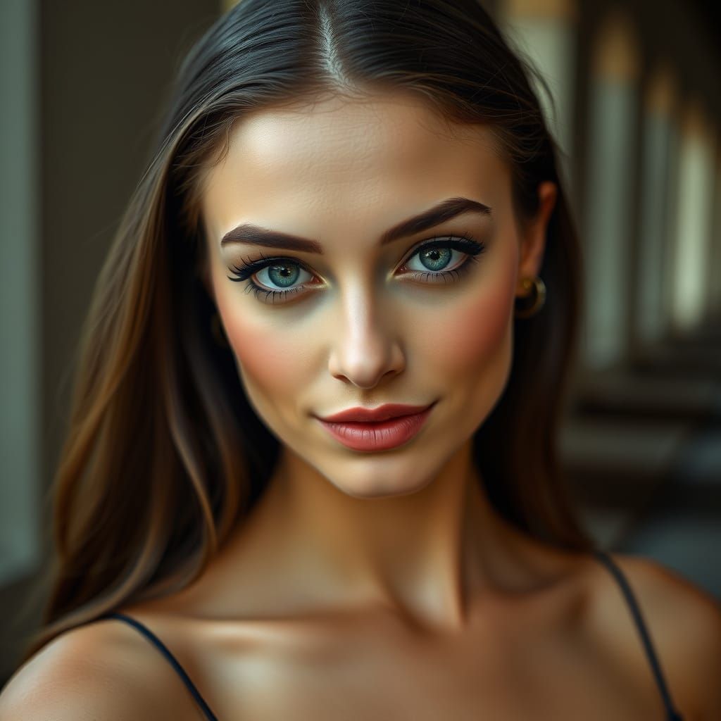 Elegant Woman with Enigmatic Smile