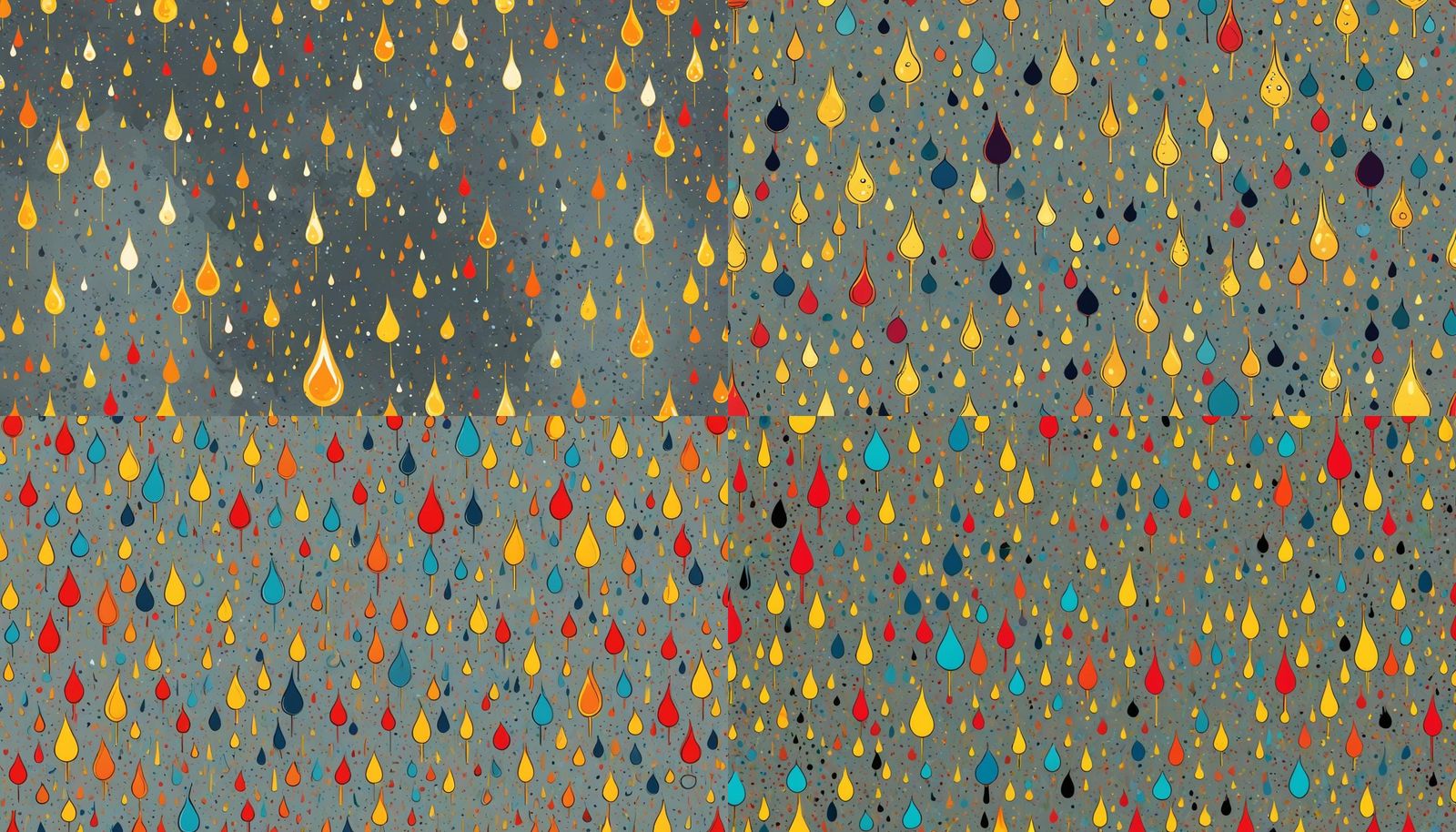 Candle Lit Raindrops in Pop Art Style