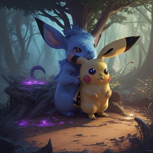 Pikachu and Eevee: Detailed Fantasy Concept Art