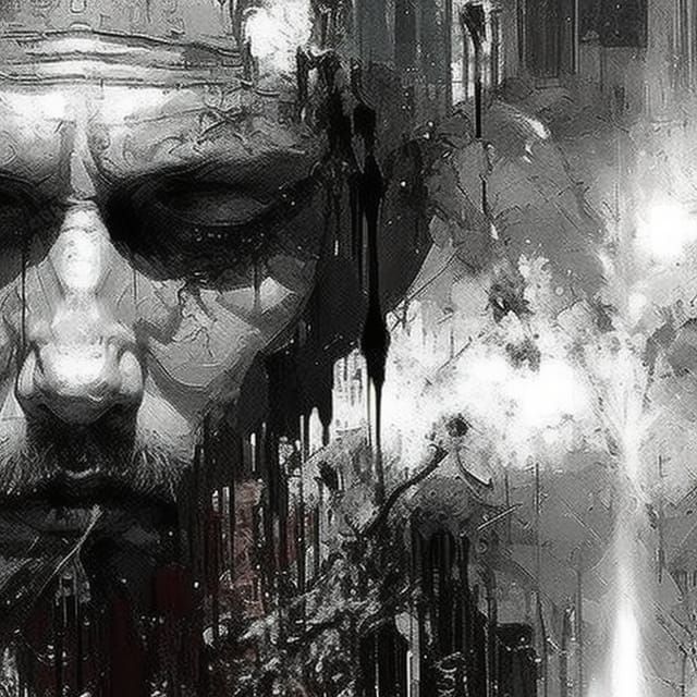 Monochromatic Split Portrait of Sun and Moon