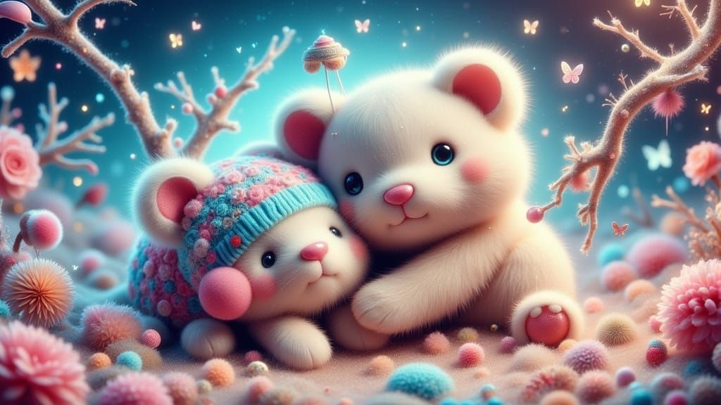 Whimsical Cuddly Robot in Pastel Colors