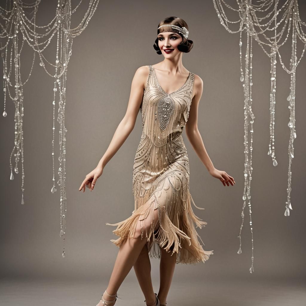 1920s Flapper Girl Dancing the Charleston