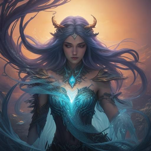 Gorgeous Mermaid in Underwater Fantasy Art
