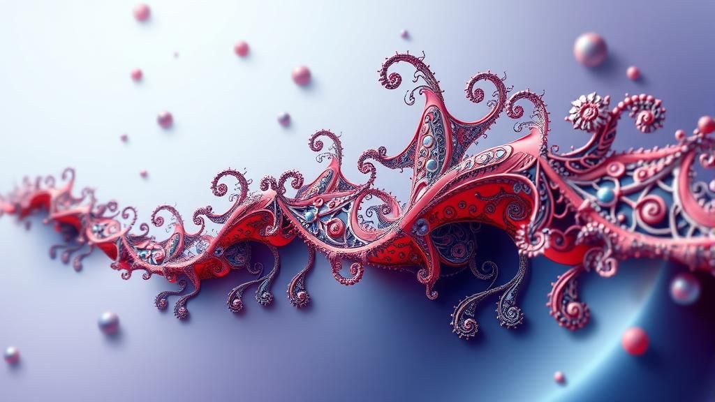 Abstract Fractal Design with Zentangle Elements