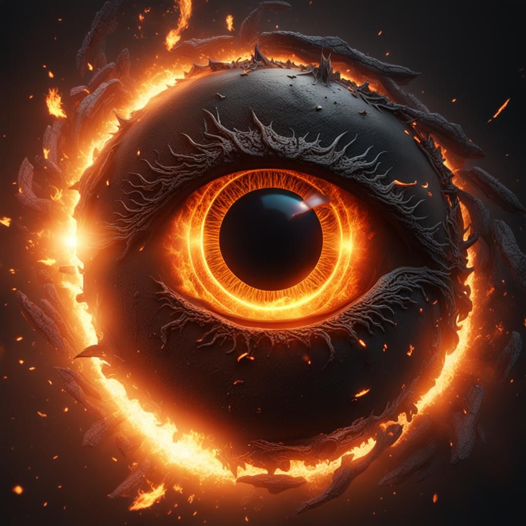 Sauron Eye Emerges from Fiery Black Hole