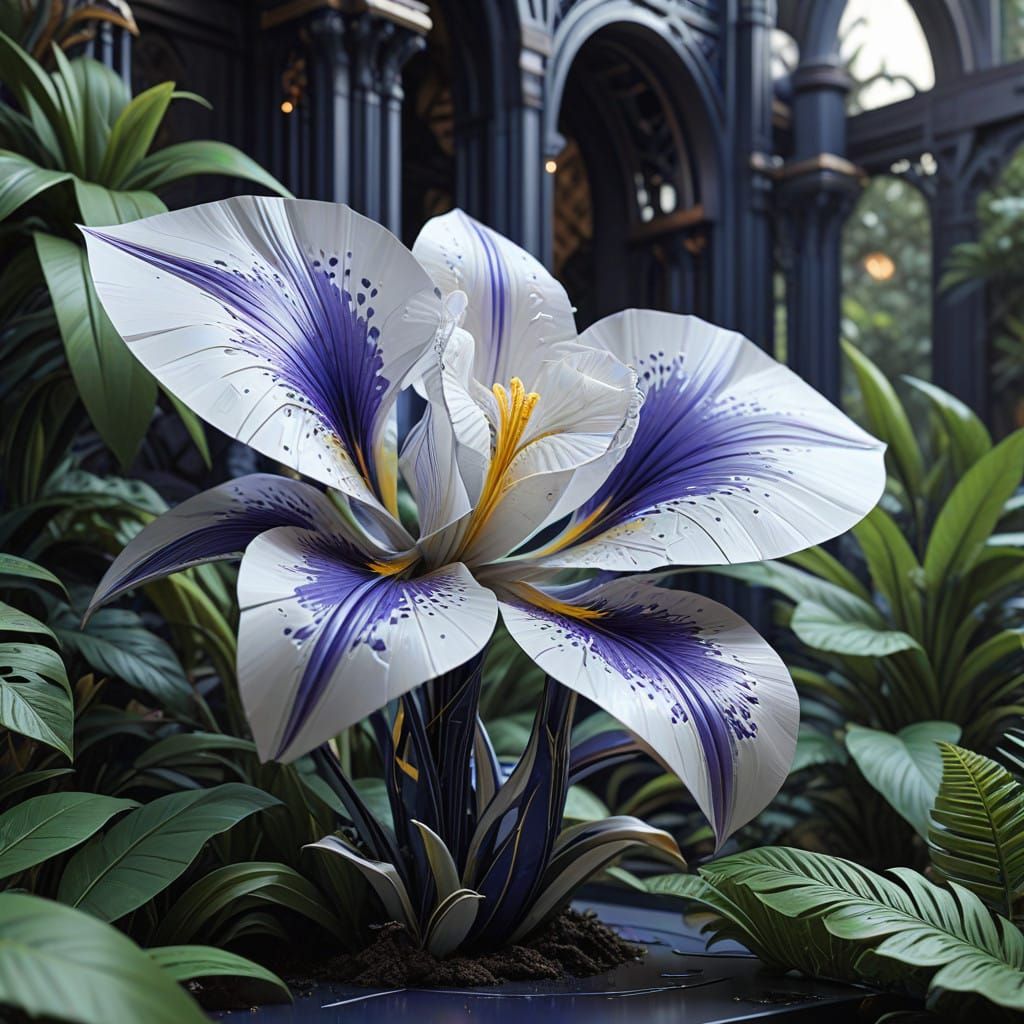 Lush Art Deco Florals in 3D Papercraft Style