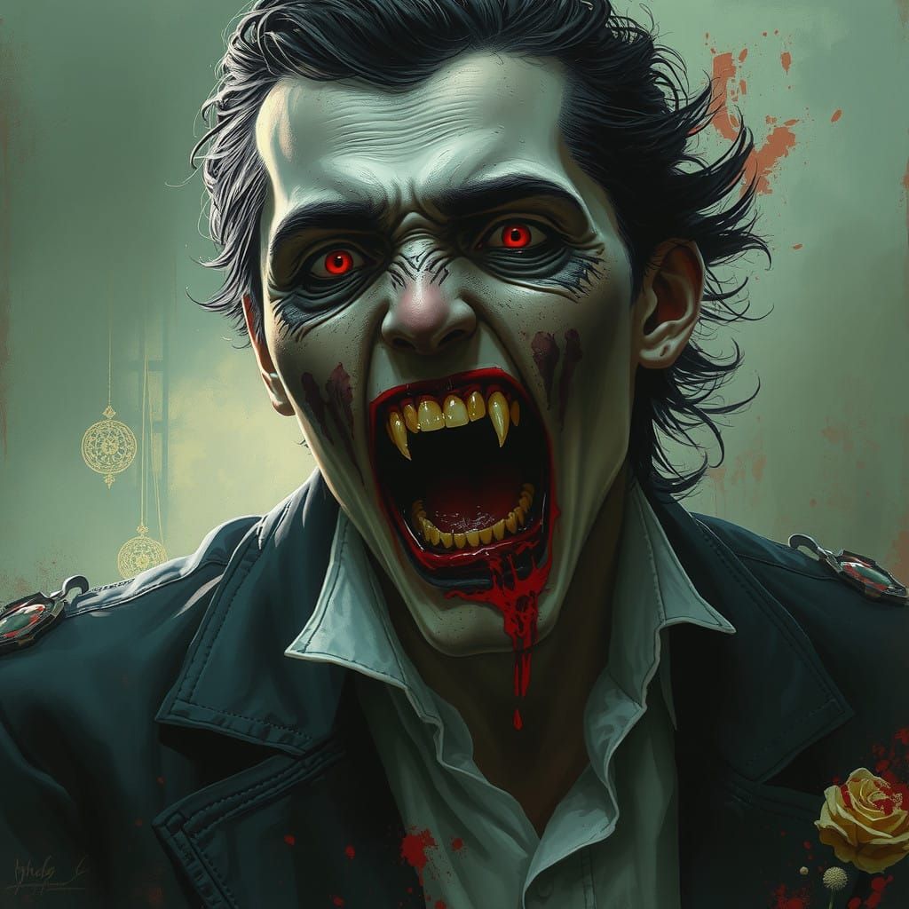 Dark Fantasy Vampire in Deep, Sinister Colors