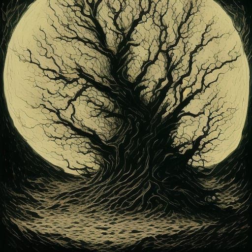 And yet amid that tense, godless calm the high bare boughs o...