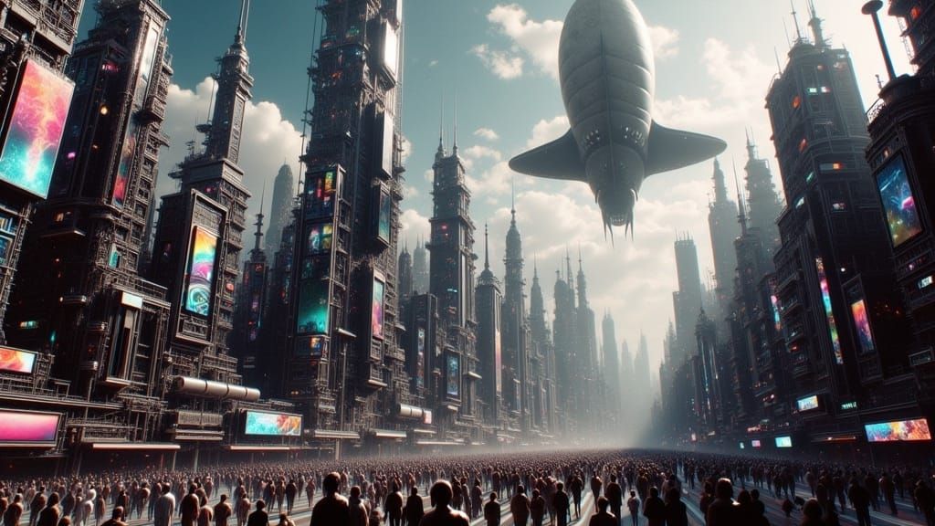 Cyberpunk Metropolis in Blade Runner-Inspired Photorealism