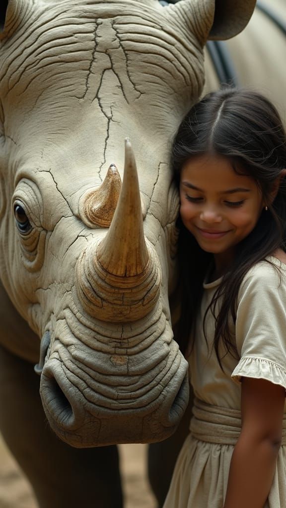 Affectionate Bond: Girl and Armored Beast