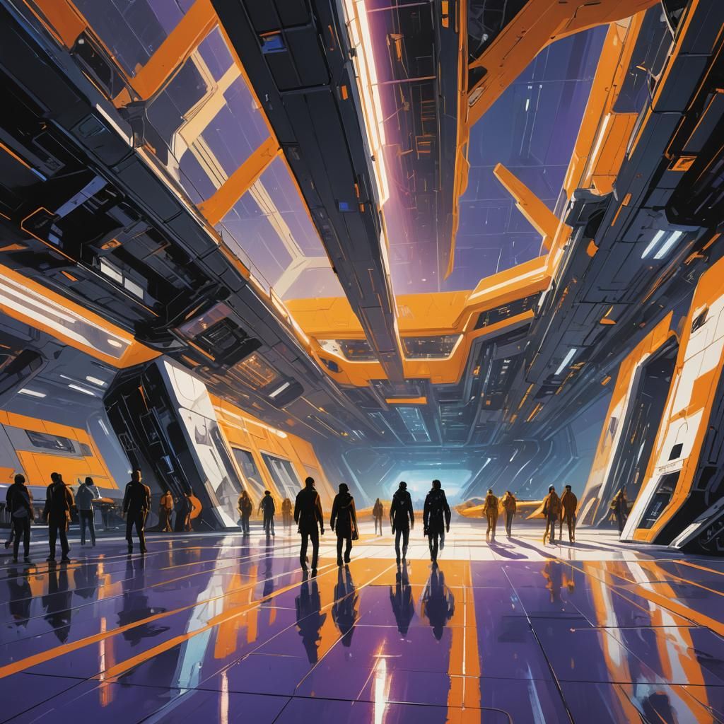 Futuristic Hangar Doors in Syd Mead Style