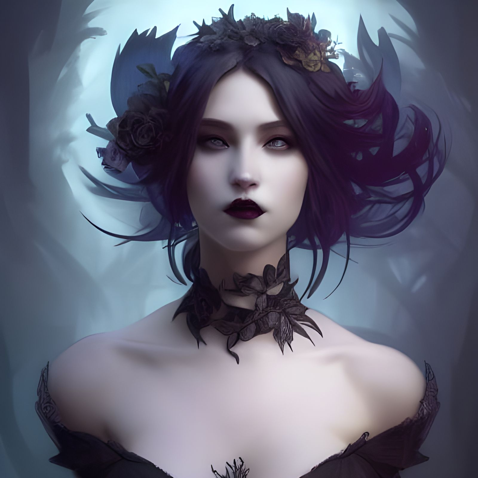 Gothic Fairy Portrait in Hyperdetailed Style