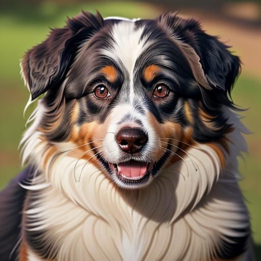 Hyperrealistic Australian Shepherd Dog Portrait