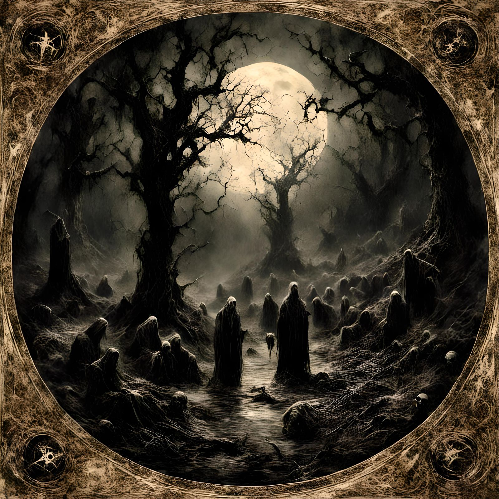 Macabre Pentagram in Black Metal Style