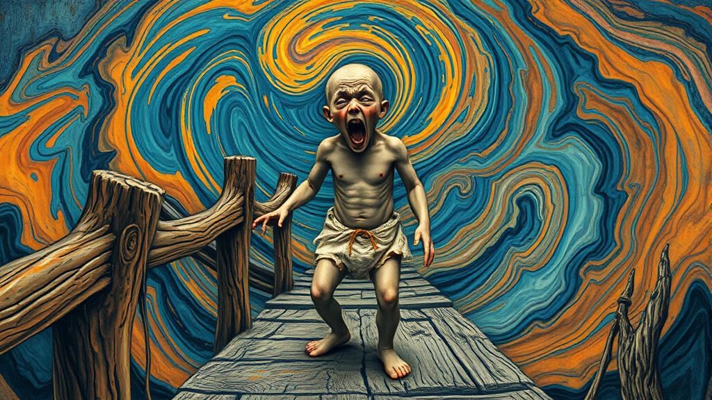 Screaming Ghost's Existential Anguish in Surrealist Style