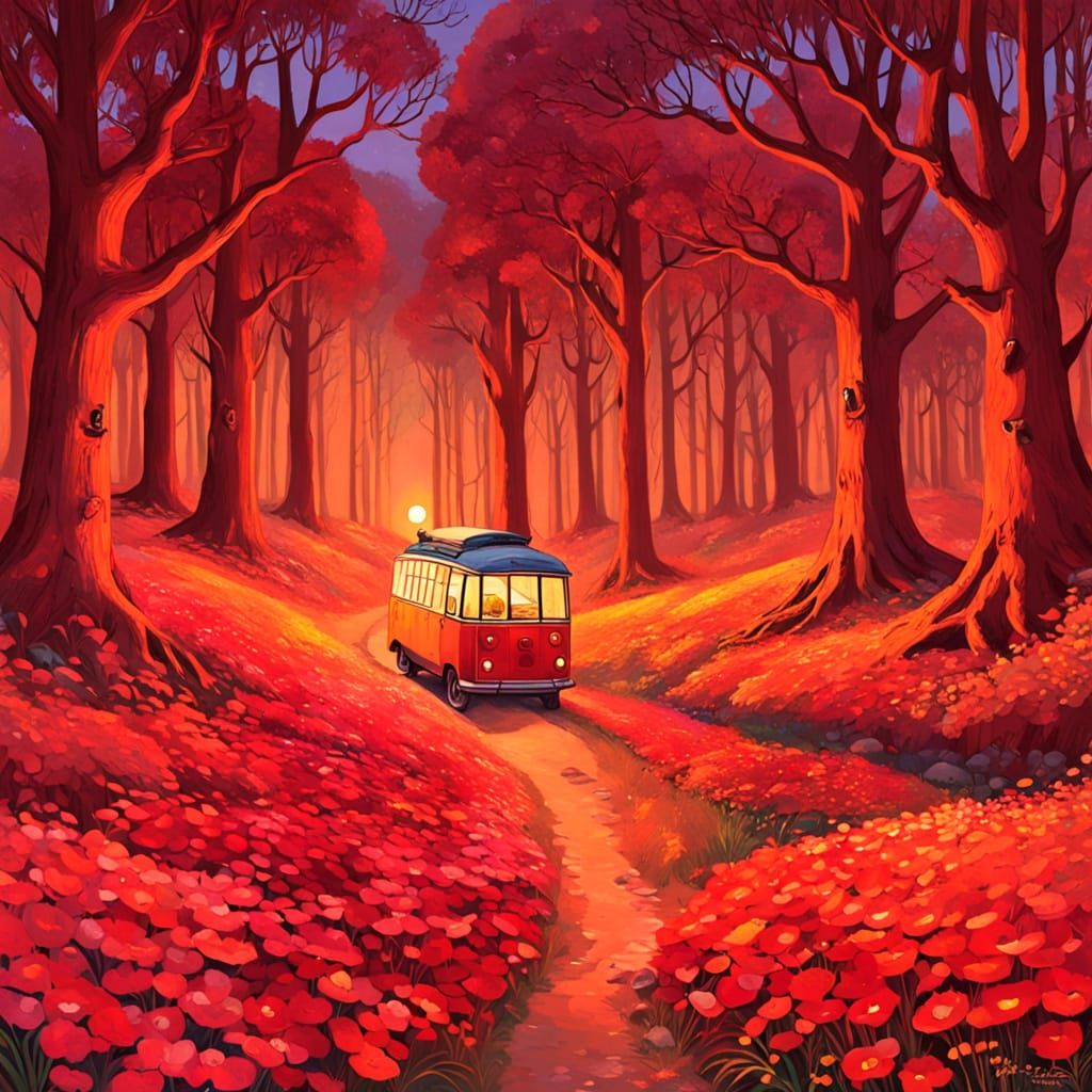 Colorful Fairytale Landscape in Studio Ghibli Style