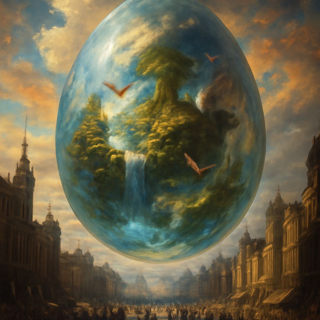 Glass Egg World: A Surreal Renaissance Dream