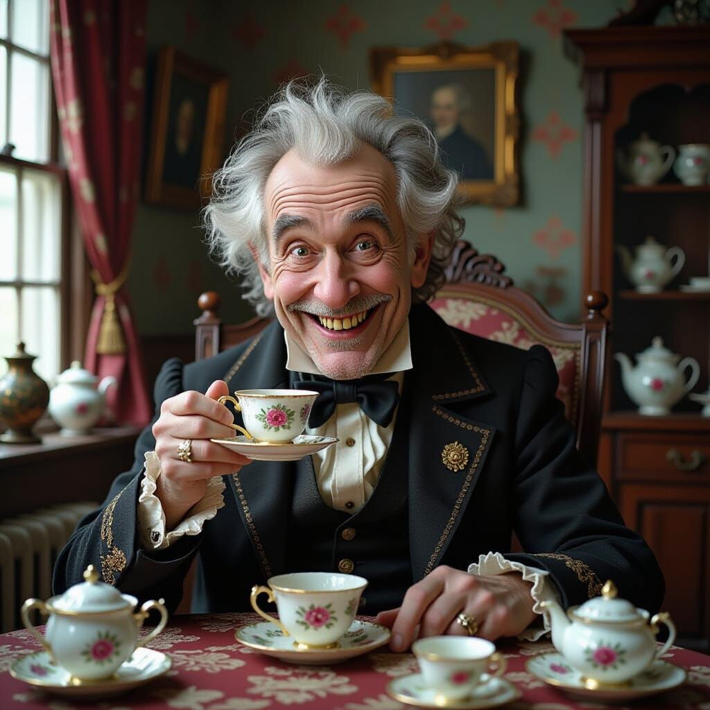 Gothic Tea Party: A Victorian Caricature