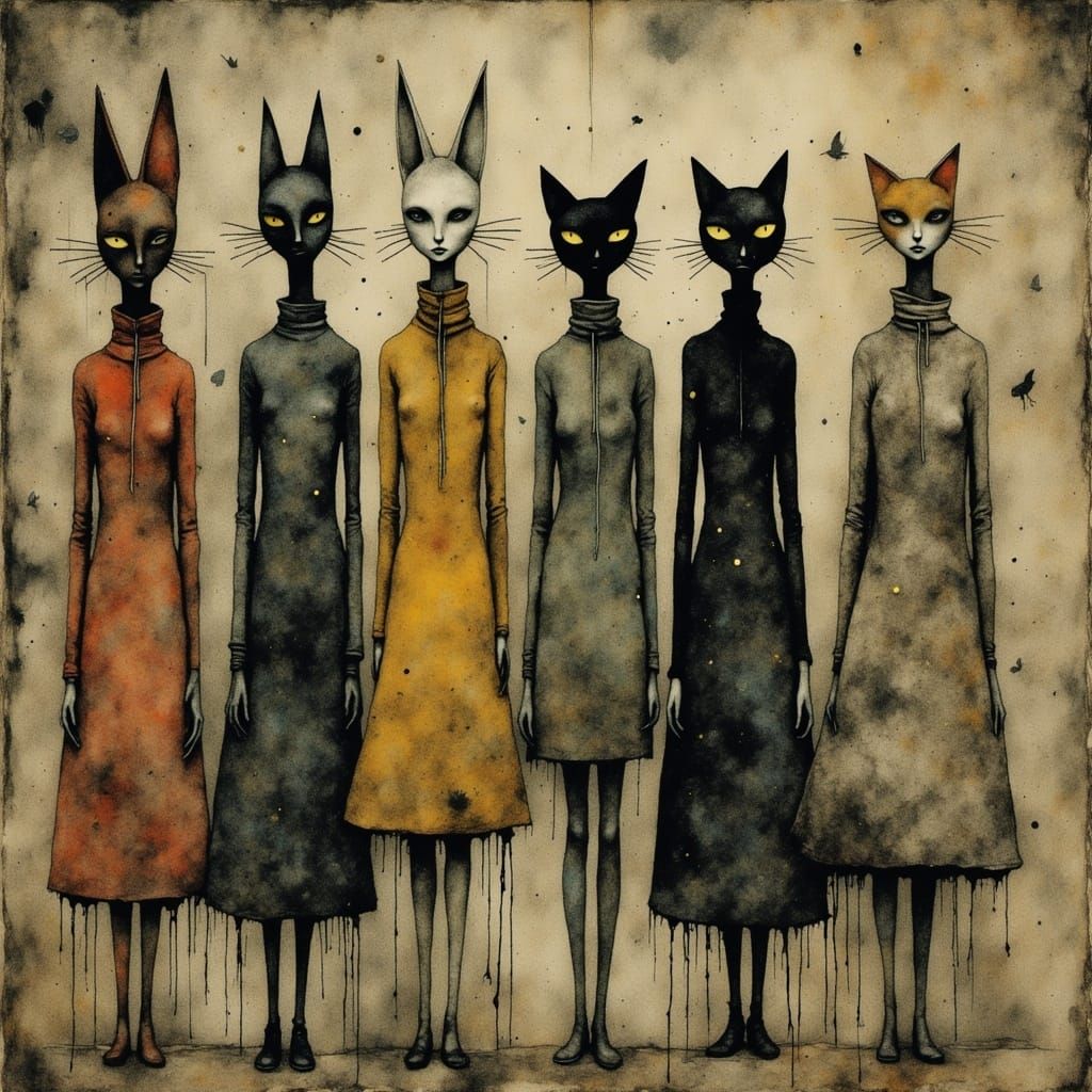 Surreal Friends in Melting Oil Canvas Style