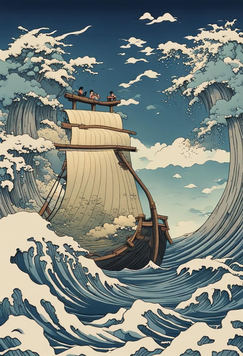 Hokusai-Inspired Water Art: Above and Below