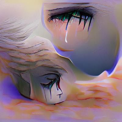 Melancholy Figure in Barren Landscape